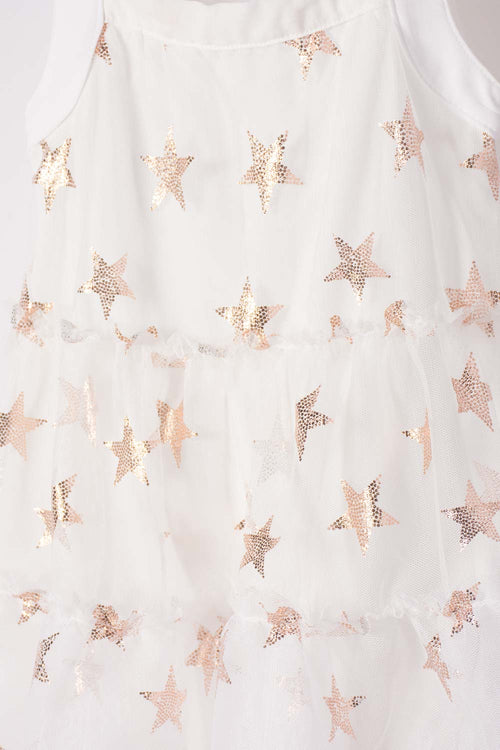 VESTIDO DE LITTLEMIC CON PANTY CRUDO PARA BEBÉ NIÑA