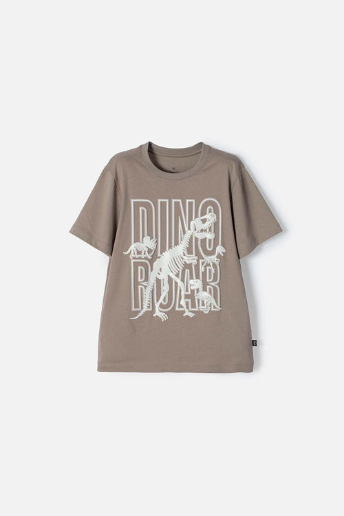 CAMISETA DE MIC MANGA CORTA TAUPE PARA NIÑO