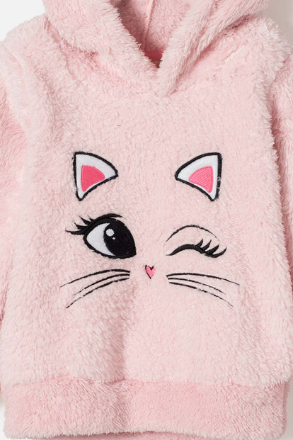 BUZO DE LITTLEMIC CON CAPUCHA ROSADO PARA NIÑA 2T A 5T