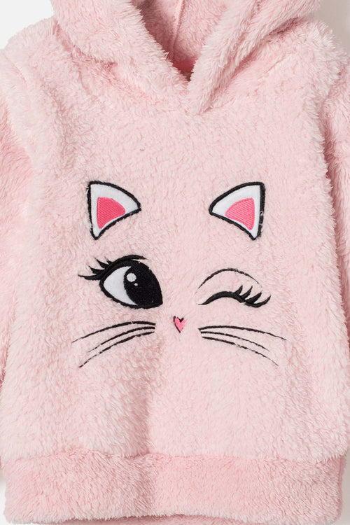 BUZO DE LITTLEMIC CON CAPUCHA ROSADO PARA NIÑA 2T A 5T