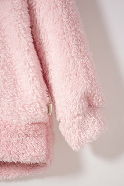 BUZO DE LITTLEMIC CON CAPUCHA ROSADO PARA NIÑA 2T A 5T