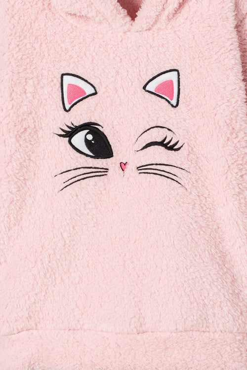 BUZO DE MIC CON CAPUCHA ROSA PARA NIÑA