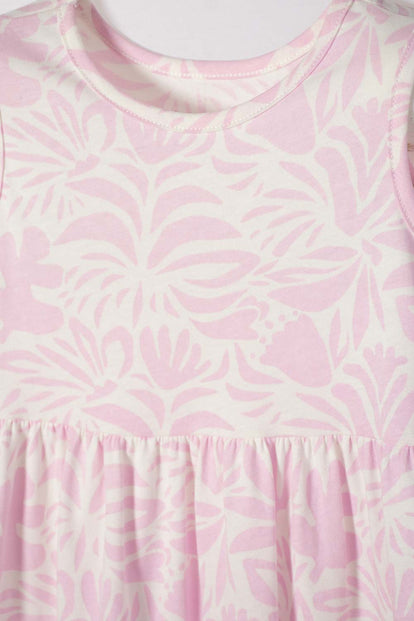 VESTIDO DE LITTLEMIC MARFIL Y ROSADO PARA NIÑA 2T A 5T