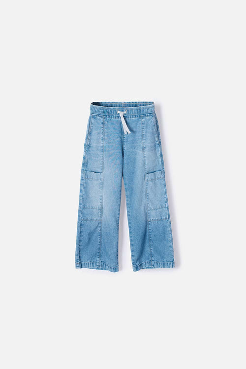 JEAN DE LITTLEMIC CON CORDÓN AZUL PARA NIÑA 2T A 5T