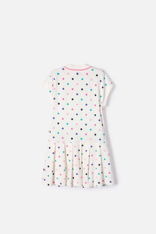 VESTIDO MIC MARFIL CORTO TIPO POLO PARA NIÑA