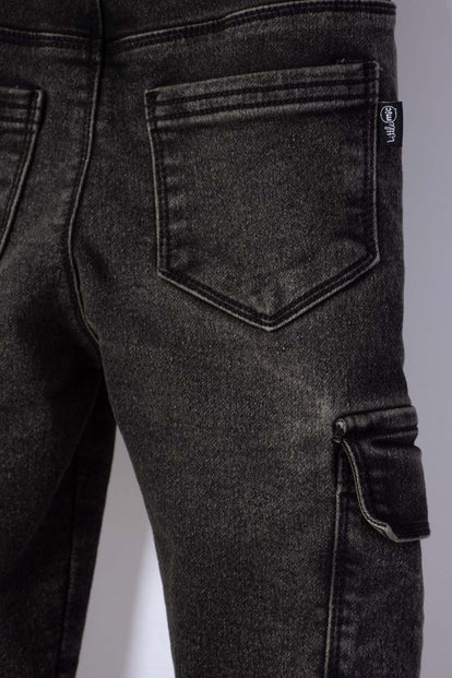 JOGGER DE LITTLEMIC CON BOLSILLOS NEGRO PARA NIÑO 2T A 5T