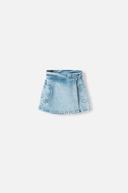 FALDA DE LITTLEMIC DENIM AZUL PARA NIÑA 2T A 5T