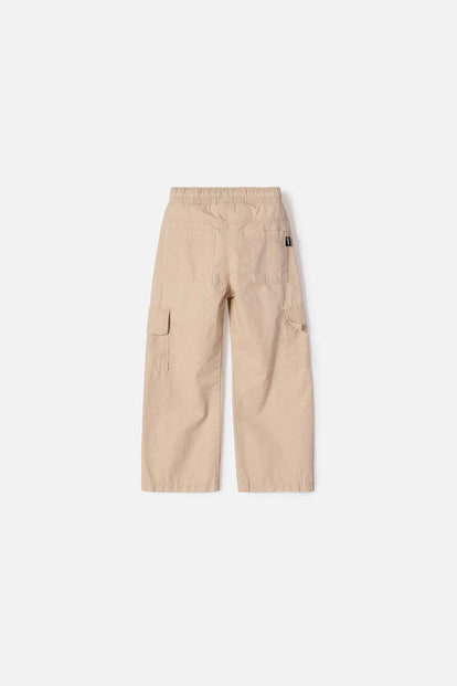 JOGGER DE LITTLEMIC CON CORDÓN CAQUI PARA NIÑA 2T A 5T