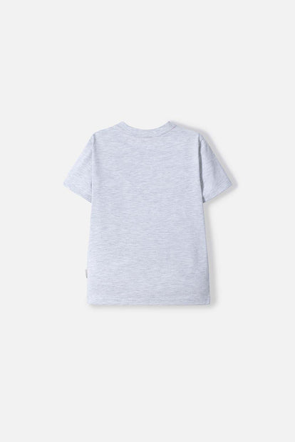 CAMISETA LITTLEMIC GRIS MANGA CORTA PARA NIÑO 2T A 5T