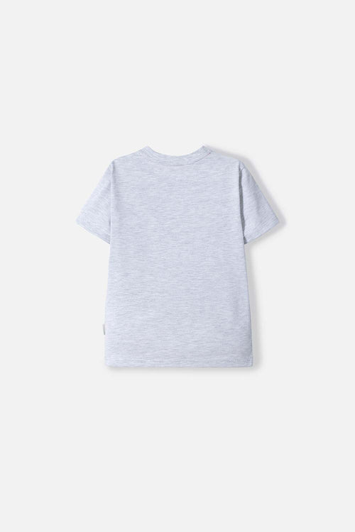 CAMISETA LITTLEMIC GRIS MANGA CORTA PARA NIÑO 2T A 5T