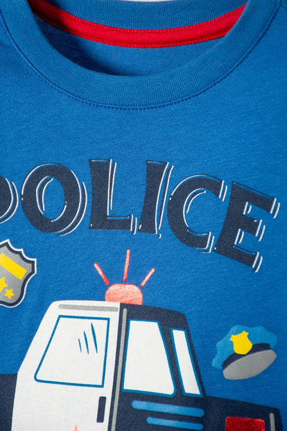 CAMISETA LITTLEMIC AZUL MANGA LARGA PARA NIÑO 2T A 5T