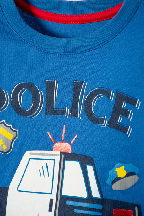 CAMISETA LITTLEMIC AZUL MANGA LARGA PARA NIÑO 2T A 5T
