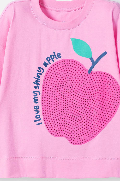 CAMISETA DE MIC MANGA CORTA ROSADO PARA NIÑA