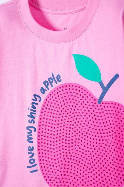 CAMISETA DE MIC MANGA CORTA ROSADO PARA NIÑA