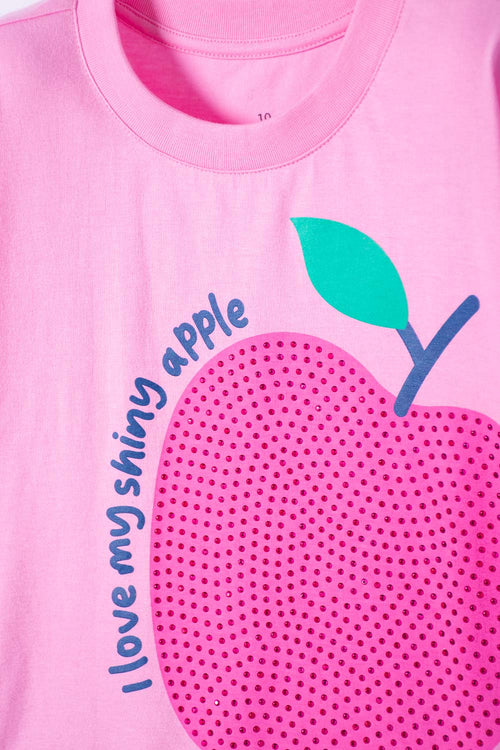 CAMISETA DE MIC MANGA CORTA ROSADO PARA NIÑA