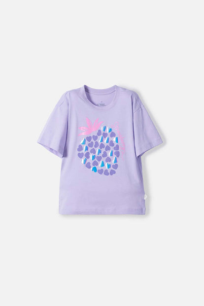 CAMISETA DE MIC MANGA CORTA LAVANDA CLARO PARA NIÑA