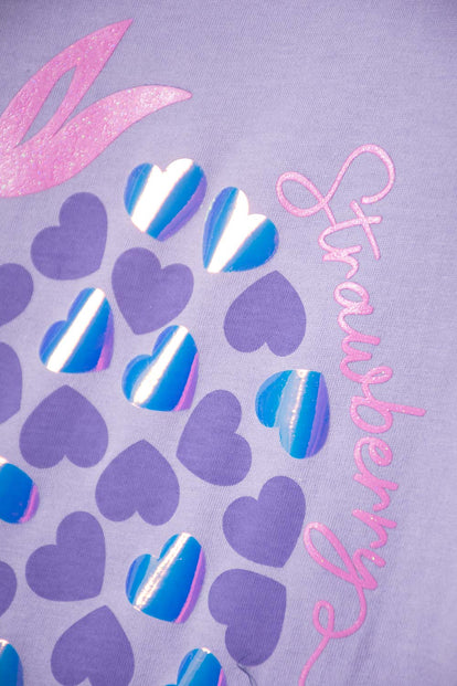 CAMISETA DE MIC MANGA CORTA LAVANDA CLARO PARA NIÑA