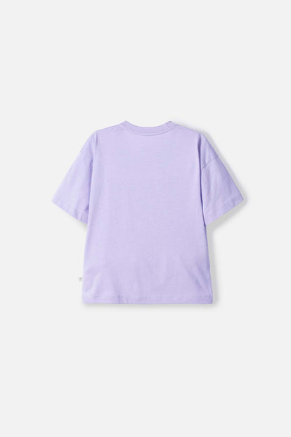 CAMISETA DE MIC MANGA CORTA LAVANDA CLARO PARA NIÑA