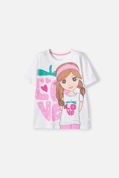 CAMISETA DE MIC MANGA CORTA MULTICOLOR PARA NIÑA