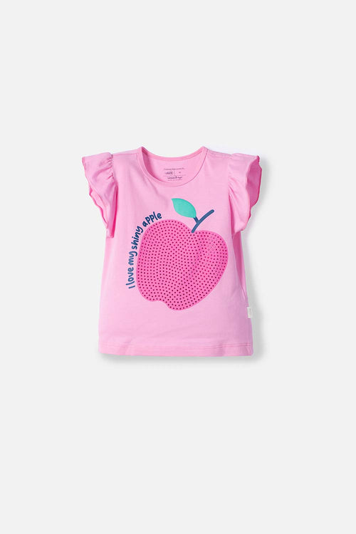 CAMISETA DE LITTLEMIC MANGA CORTA ROSADO PARA NIÑA 2T A 5T