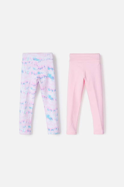 PACK X2 LEGGINS DE MIC MULTICOLOR PARA NIÑA 2T A 5T
