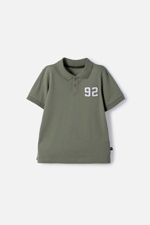 CAMISETA TIPO POLO DE MIC VERDE PARA NIÑO