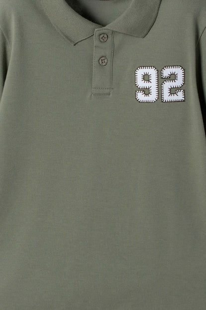 CAMISETA TIPO POLO DE MIC VERDE PARA NIÑO