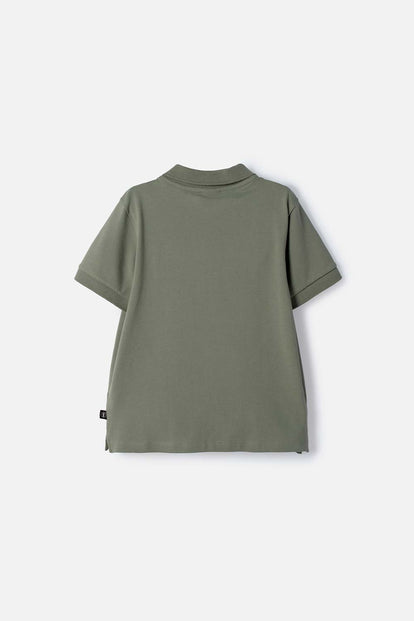 CAMISETA TIPO POLO DE MIC VERDE PARA NIÑO