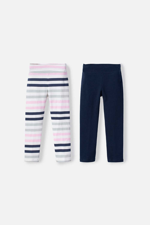 PACK X2 LEGGINGS LITTLEMIC MULTICOLOR PARA NIÑA 2T A 5T