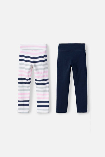 PACK X2 LEGGINGS LITTLEMIC MULTICOLOR PARA NIÑA 2T A 5T