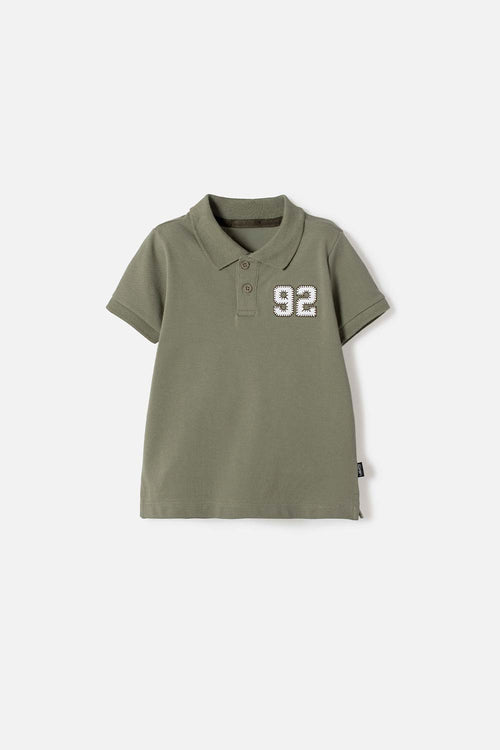 CAMISETA TIPO POLO DE LITTLEMIC VERDE PARA NIÑO 2T A 5T