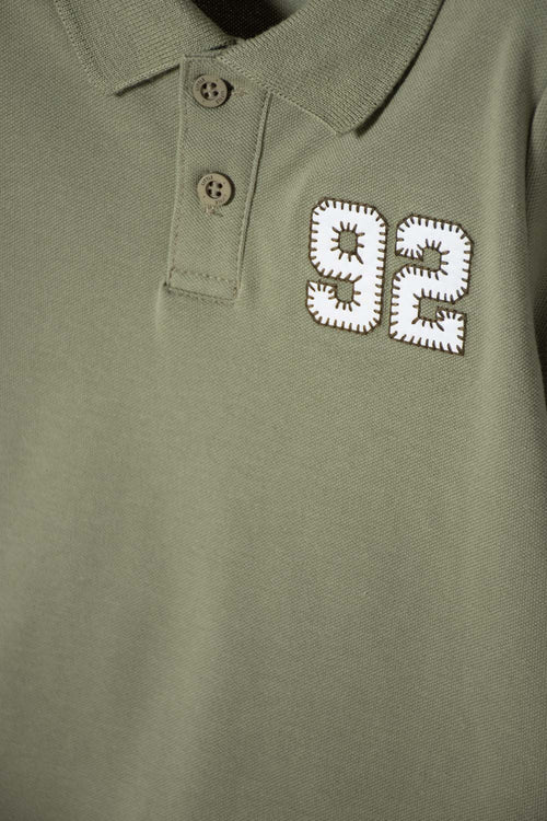 CAMISETA TIPO POLO DE LITTLEMIC VERDE PARA NIÑO 2T A 5T