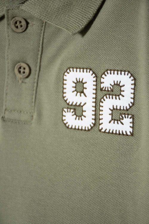 CAMISETA TIPO POLO DE LITTLEMIC VERDE PARA NIÑO 2T A 5T