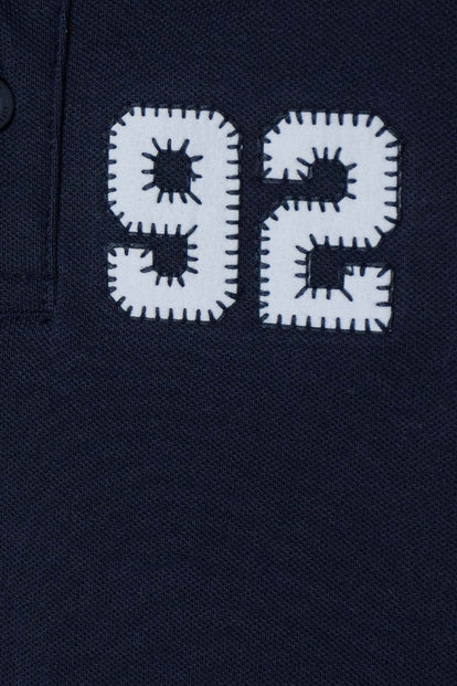 CAMISETA TIPO POLO DE MIC AZUL PARA NIÑO 2T A 5T