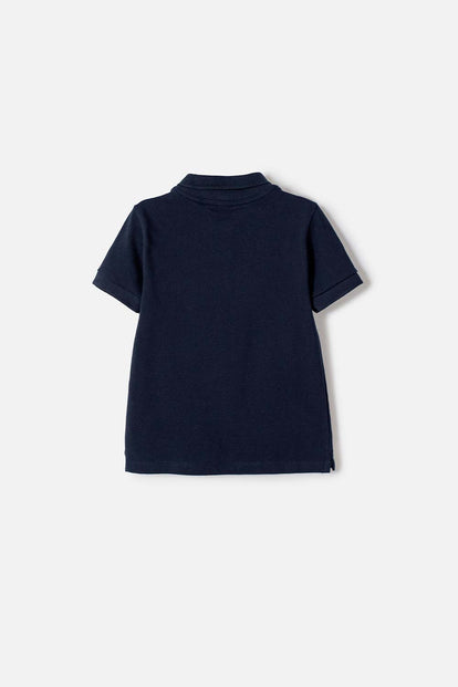 CAMISETA TIPO POLO DE MIC AZUL PARA NIÑO 2T A 5T