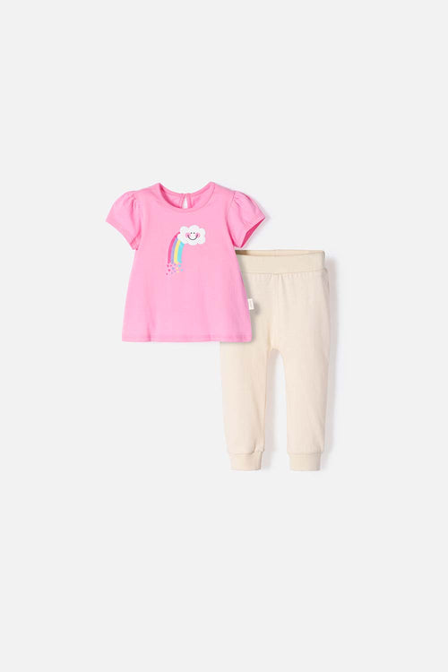 CONJUNTO LITTLEMIC MULTICOLOR MANGA CORTA PARA BEBÉ NIÑA