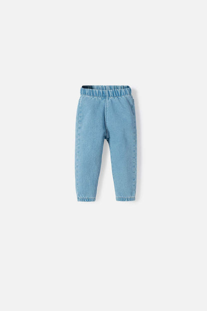 JOGGER DE LITTLEMIC CINTURA ELASTICA AZUL PARA BEBÉ NIÑA