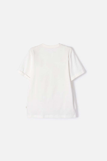 CAMISETA DE CAPYBARA MARFIL ESTAMPADA EN FRENTE PARA NIÑA