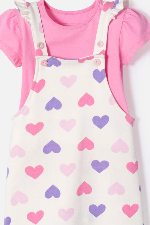 VESTIDO TIPO JARDINERA DE LITTLEMIC MULTICOLOR PARA NIÑA 2T A 5T