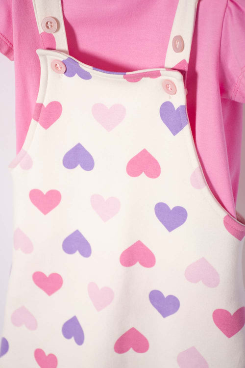 VESTIDO TIPO JARDINERA DE LITTLEMIC MULTICOLOR PARA NIÑA 2T A 5T