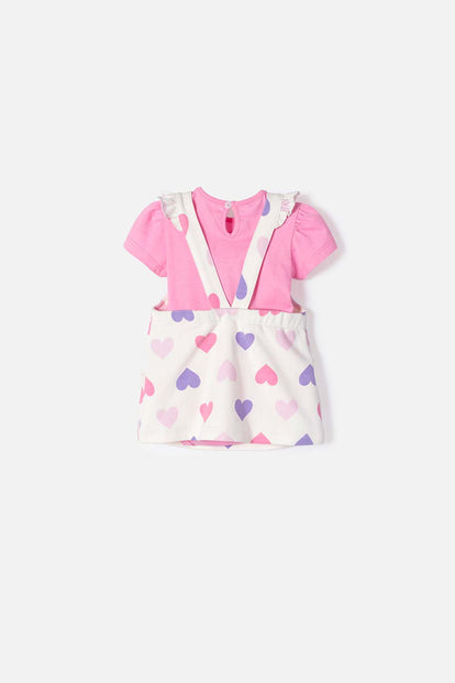 VESTIDO DE LITTLEMIC TIPO JARDINERA MULTICOLOR PARA BEBÉ NIÑA
