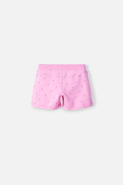 SHORT DE MIC CON CORDÓN ROSADO PARA NIÑA