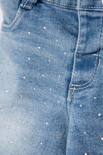 SHORT DE LITTLEMIC CON BOLSILLOS AZUL PARA NIÑA 2T A 5T