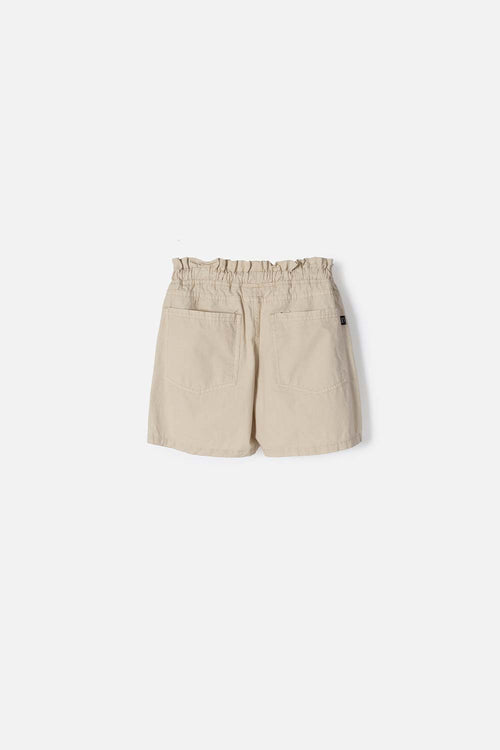 SHORT DE MIC CON CORDÓN CAQUI PARA NIÑA