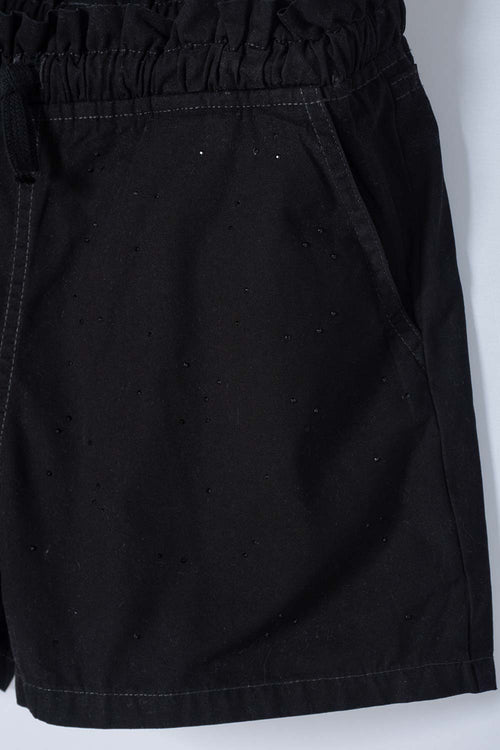 SHORT DE MIC CON CORDÓN NEGRO PARA NIÑA