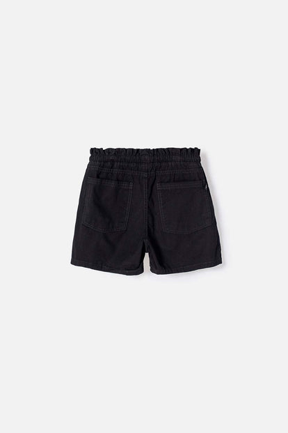SHORT DE MIC CON CORDÓN NEGRO PARA NIÑA