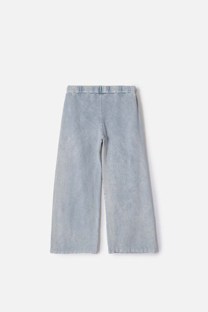 JOGGER DE MIC BOTA AMPLIA AZUL PARA NIÑA