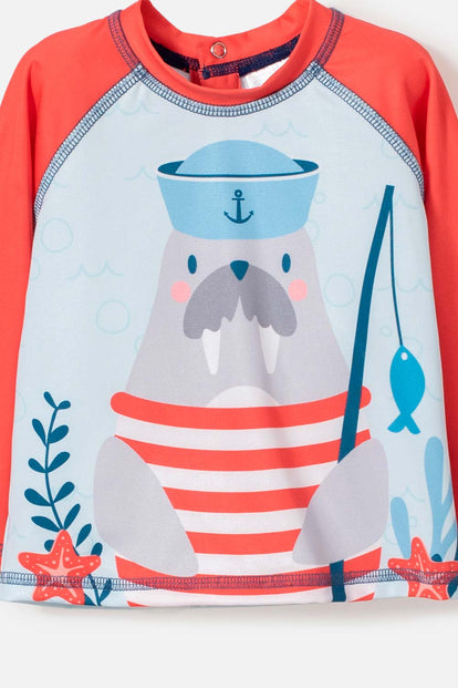 CONJUNTO DE BAÑO LITTLEMIC CON SOMBRERO MULTICOLOR PARA BEBÉ NIÑA