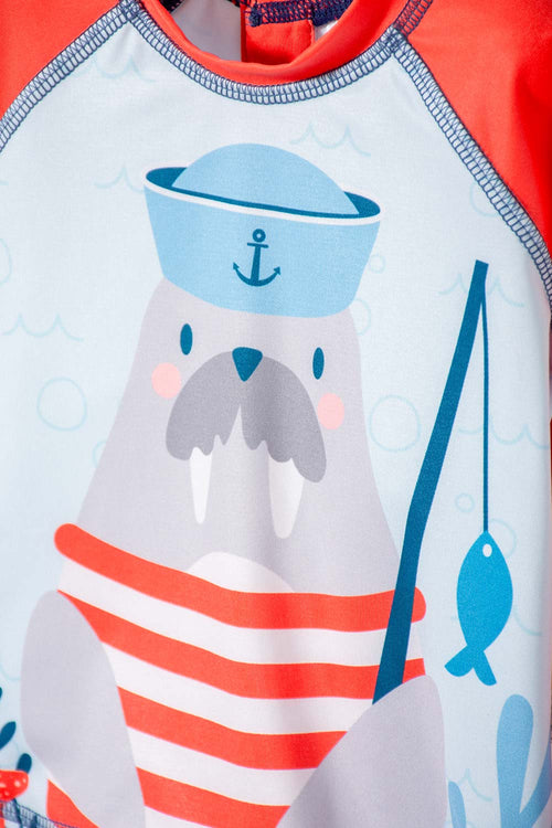 CONJUNTO DE BAÑO LITTLEMIC CON SOMBRERO MULTICOLOR PARA BEBÉ NIÑA