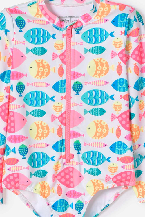 VESTIDO DE BAÑO DEL LITTLEMIC MULTICOLOR PARA NIÑA 2T A 5T